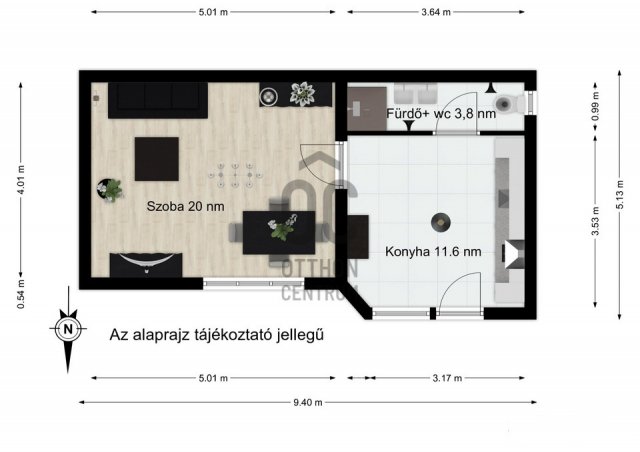 Eladó téglalakás, Budapesten, XX. kerületben 33.5 M Ft, 1 szobás