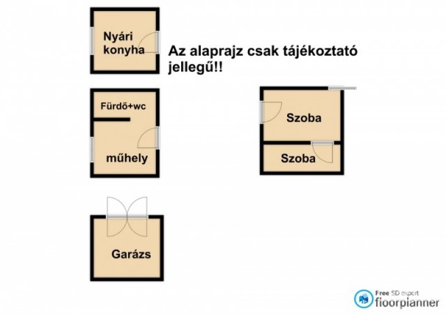 Eladó családi ház, Bakson 2.5 M Ft, 2 szobás