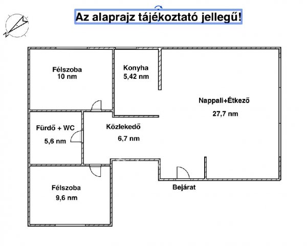 Eladó téglalakás, Győrött 53.99 M Ft, 1+2 szobás