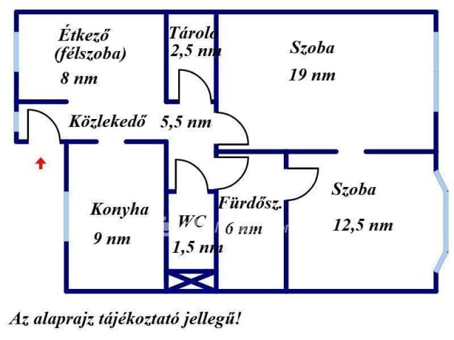 Eladó téglalakás, Gyulán 44.2 M Ft, 2+1 szobás