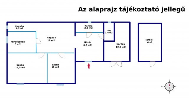 Eladó családi ház, Ráckevén 53 M Ft, 3 szobás