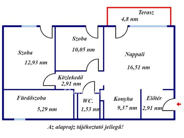 Eladó téglalakás, Kecskeméten 62.5 M Ft, 2+1 szobás