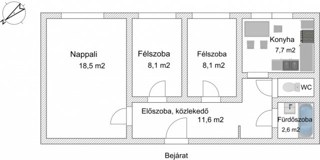 Eladó téglalakás, Budapesten, XIX. kerületben, Szigligeti utcában