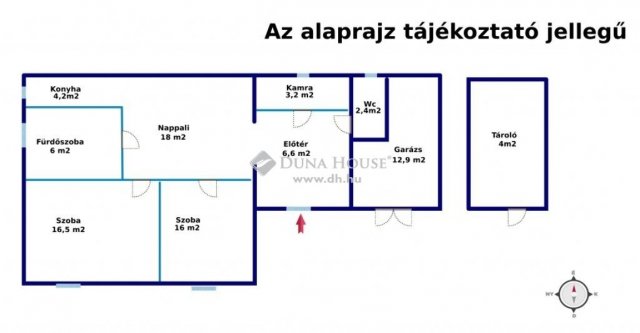 Eladó családi ház, Ráckevén 49.9 M Ft, 3 szobás