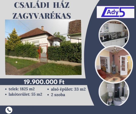 Eladó családi ház, Zagyvarékason 19.9 M Ft, 2 szobás