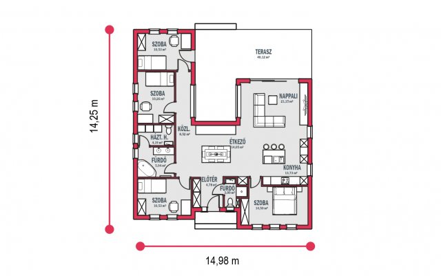 Eladó családi ház, Kiskunfélegyházán 64.4 M Ft, 5 szobás