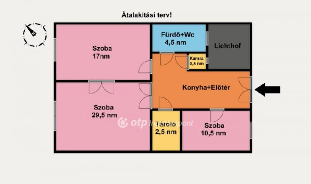 Eladó téglalakás, Budapesten, VI. kerületben 73.9 M Ft, 2 szobás