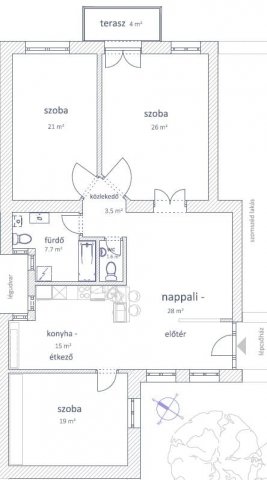 Eladó téglalakás, Budapesten, IV. kerületben 91.9 M Ft, 4 szobás