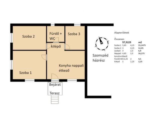 Eladó családi ház, Pándon 13.9 M Ft, 2+1 szobás