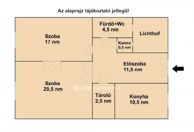 Eladó téglalakás, Budapesten, VI. kerületben 75.9 M Ft, 2 szobás