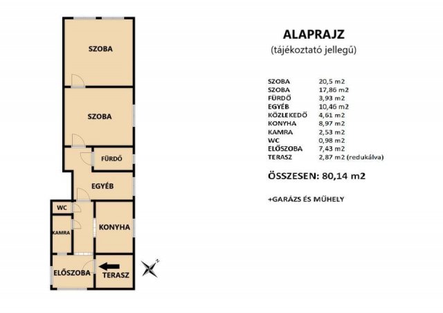 Eladó családi ház, Pápán 34.9 M Ft, 2 szobás