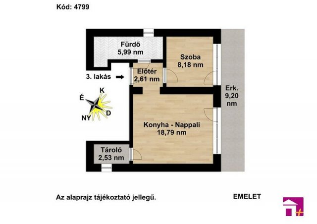 Eladó téglalakás, Tárnokon 47.49 M Ft, 2 szobás