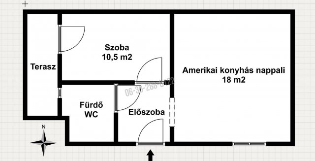 Eladó téglalakás, Budapesten, VI. kerületben 36.8 M Ft, 2 szobás