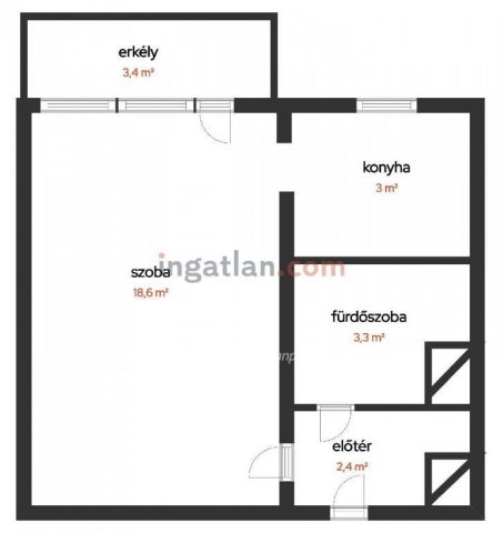 Eladó panellakás, Salgótarjánban 6.8 M Ft, 1 szobás