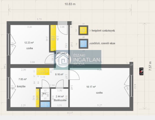 Eladó panellakás, Kazincbarcikán 17.4 M Ft, 2 szobás