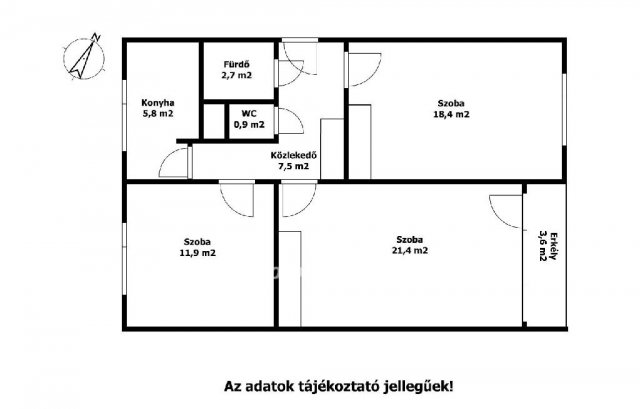 Eladó panellakás, Siófokon 49.9 M Ft, 3 szobás