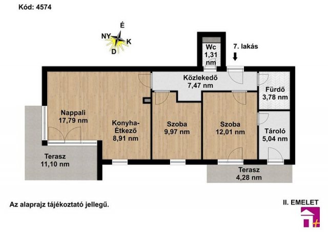 Eladó téglalakás, Érden 69.9 M Ft, 3 szobás