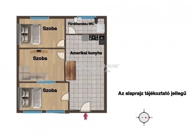 Eladó téglalakás, Budapesten, IV. kerületben 58 M Ft, 2+1 szobás