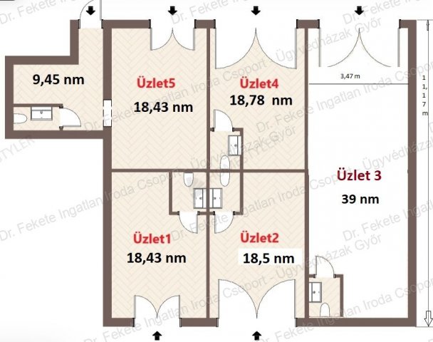 Eladó üzlethelyiség, Győrött 37.05 M Ft, 1 szobás