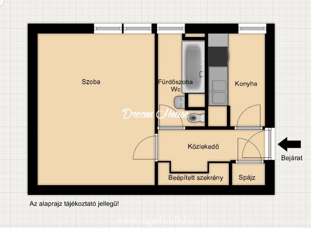 Eladó téglalakás, Nyíregyházán 27.5 M Ft, 1 szobás