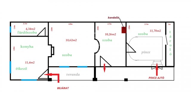 Eladó családi ház, Felcsúton 25 M Ft, 3 szobás