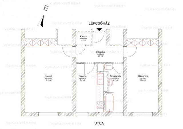 Eladó téglalakás, Debrecenben 45 M Ft, 2 szobás