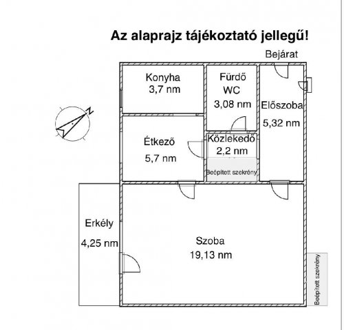 Eladó téglalakás, Győrött 36.9 M Ft, 1 szobás