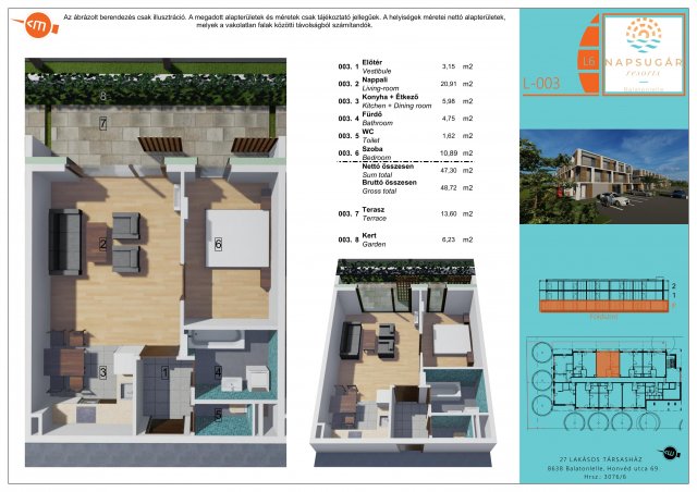 Eladó téglalakás, Balatonlelleén 59.99 M Ft, 2 szobás