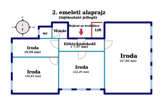 Kiadó iroda, Budapesten, II. kerületben, Ady Endre utcában