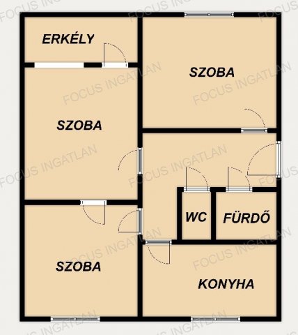 Eladó téglalakás, Kecskeméten 0.19 M Ft, 3 szobás