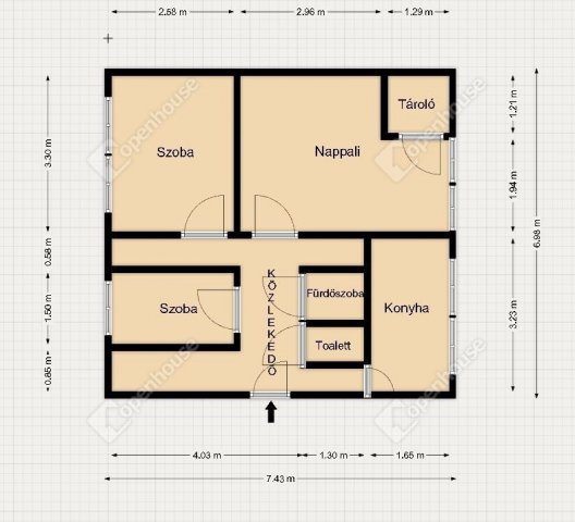 Eladó panellakás, Tatabányán 37.99 M Ft, 2+1 szobás