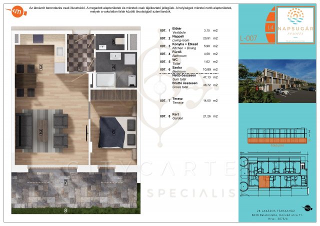 Eladó téglalakás, Balatonlelleén 63.99 M Ft, 3 szobás