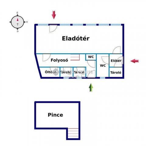 Eladó üzlethelyiség, Nagykölkeden 11.5 M Ft