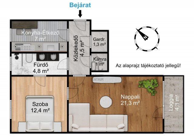 Eladó téglalakás, Budapesten, XX. kerületben 44.9 M Ft, 2 szobás