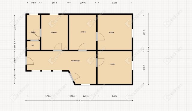 Eladó családi ház, Nagybánhegyesen 3.3 M Ft, 3 szobás