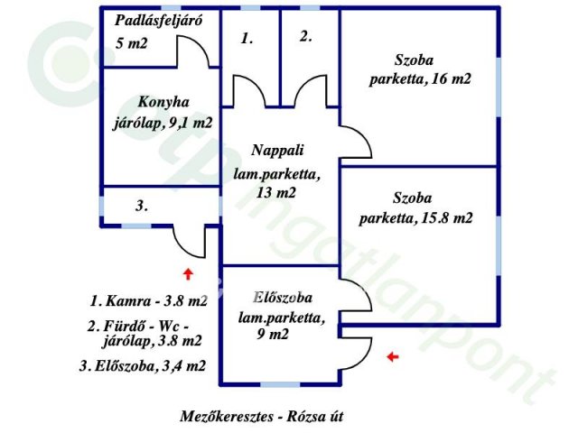 Eladó családi ház, Mezőkeresztesen 16 M Ft, 2 szobás