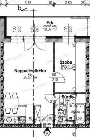 Eladó téglalakás, Győrött 39.99 M Ft, 2 szobás