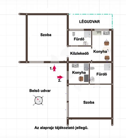 Eladó téglalakás, Budapesten, VI. kerületben 57.9 M Ft, 2 szobás