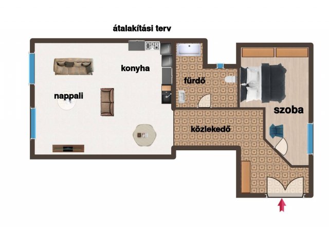 Eladó téglalakás, Budapesten, VI. kerületben 82.9 M Ft, 1 szobás