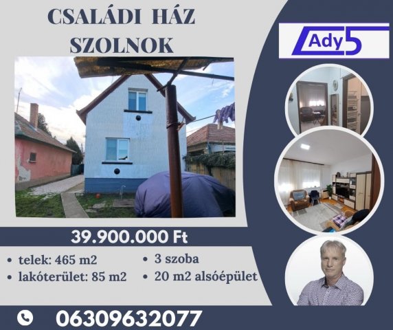 Eladó családi ház, Szolnokon 39.9 M Ft, 3 szobás