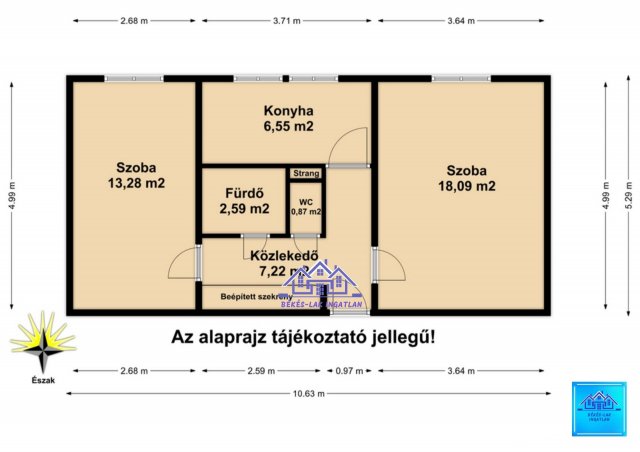 Eladó panellakás, Békésen 14.99 M Ft, 2 szobás