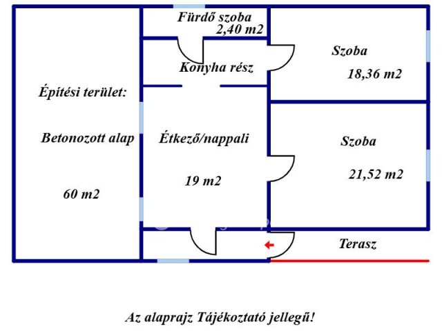 Eladó családi ház, Paposon 25.7 M Ft, 2 szobás