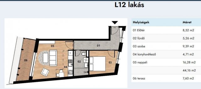 Eladó téglalakás, Zalaegerszegen 43.332 M Ft, 2 szobás