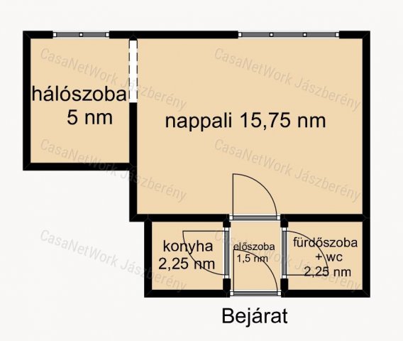 Eladó téglalakás, Jászberényben 15 M Ft, 1+1 szobás