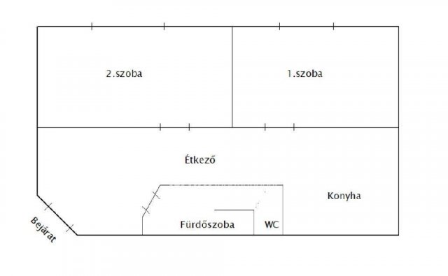 Eladó téglalakás, Nyíregyházán 32.5 M Ft, 2 szobás