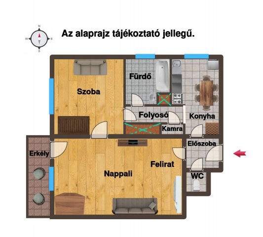 Eladó téglalakás, Veszprémben 42.9 M Ft, 2 szobás