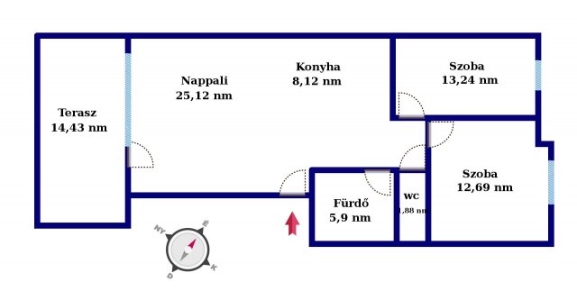 Eladó téglalakás, Kecskeméten 77.9 M Ft, 3 szobás