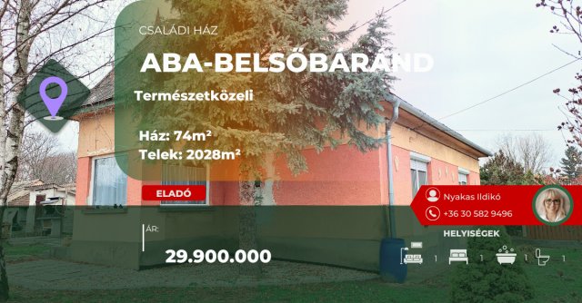 Eladó családi ház, Abában 29.9 M Ft, 2 szobás