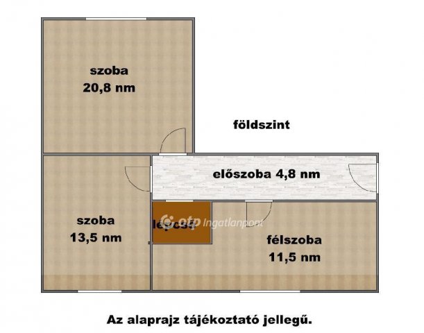 Eladó téglalakás, Szolnokon 27.5 M Ft, 2+1 szobás