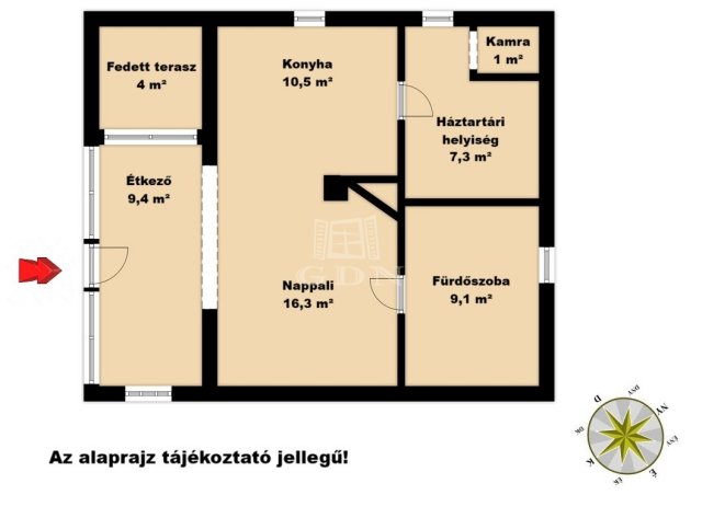 Eladó családi ház, Csemőn 46.5 M Ft, 3 szobás